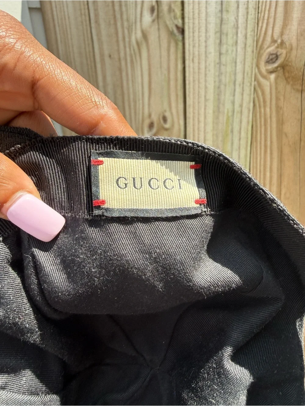 Gucci Black GG Logo Baseball Cap with Gold Patch